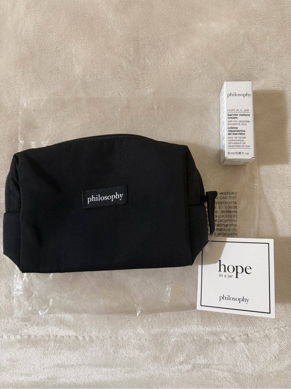 Philosophy Black cosmetic bag